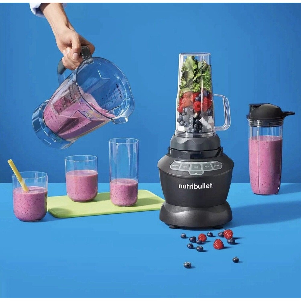 New NutriBullet 1200 Watt Blender Combo with Single Serve Cups NBF50500 Gray - Picture 5 of 16